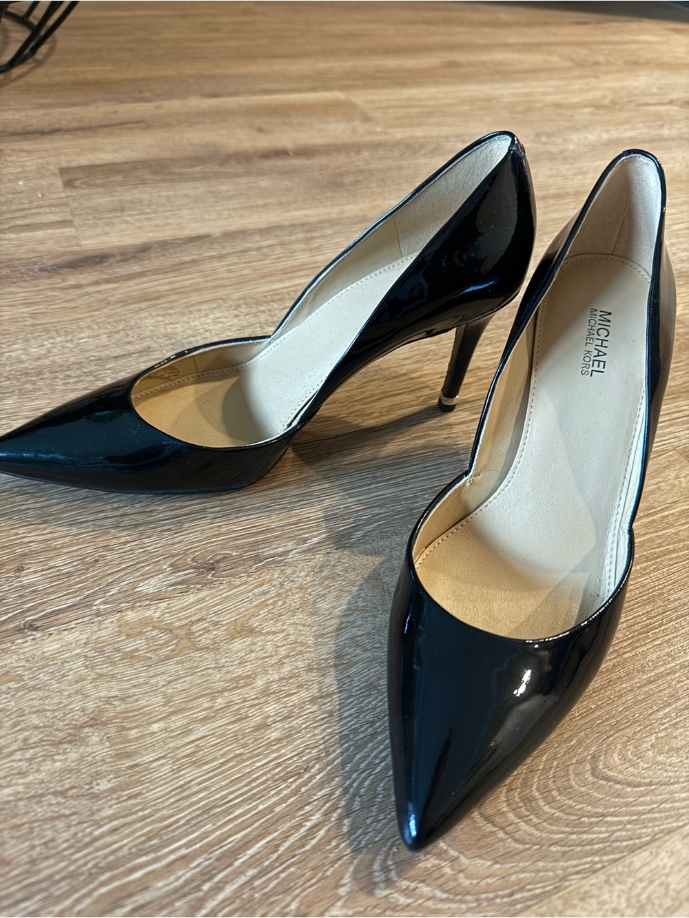 Brand New Michael Kors Black Patent Pointed-Toe Stiletto Pumps